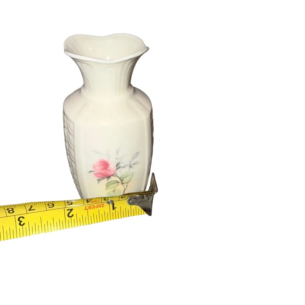 Vintage Irish Parian Donegal China vase Small Cream Pink Rose Floral Fine China